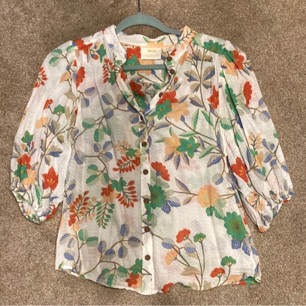 Maeve Flowered Blouse by Anthropologie